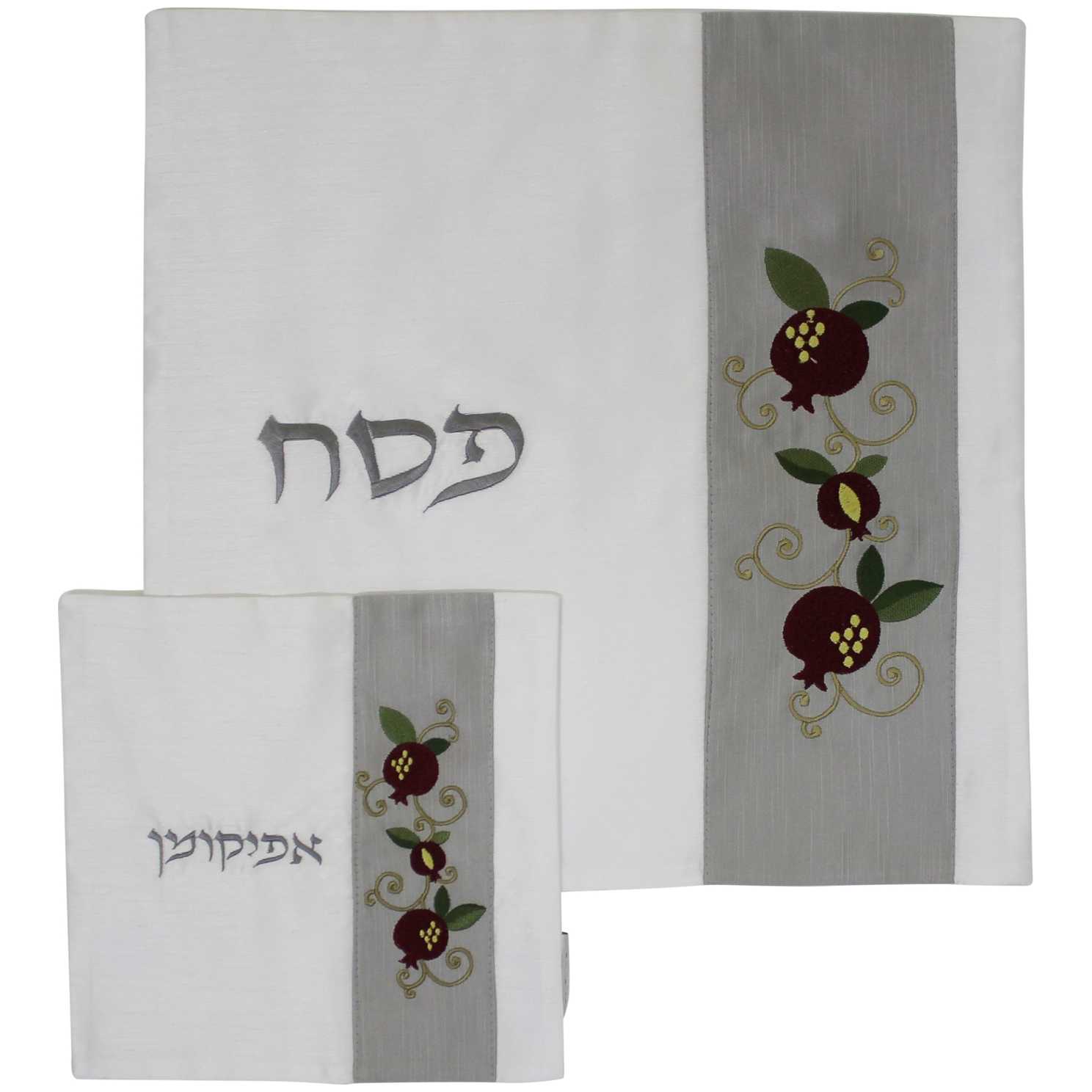 Matzah Cover Square or Round Zion Judaica Passover Seder TableTop Renaissance Collection Seder Plate Matzah Plate Matzah & Afikomen Bag Square Afikomen Bag Available Individually or Complete Set Zion Judaica Ltd MC-AB-SS01 